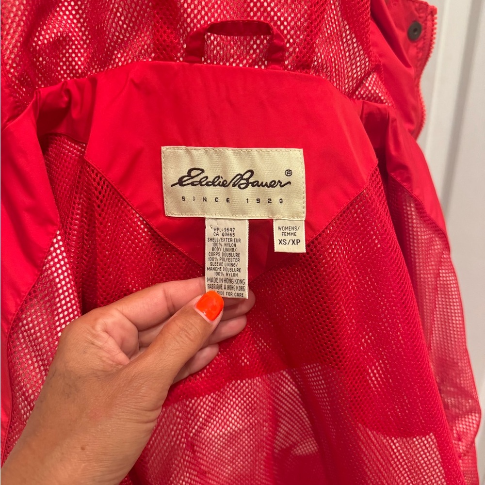 Eddie Bauer Red Light Jacket Coat Hoodie Lined Parka Outdoors XS MINT $159 - Picture 8 of 9